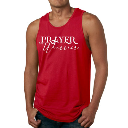 Mens Fitness Tank Top Graphic T-shirt Prayer Warrior Script Style