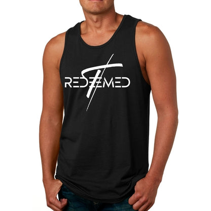 Mens Fitness Tank Top Graphic T-shirt Redeemed Cross