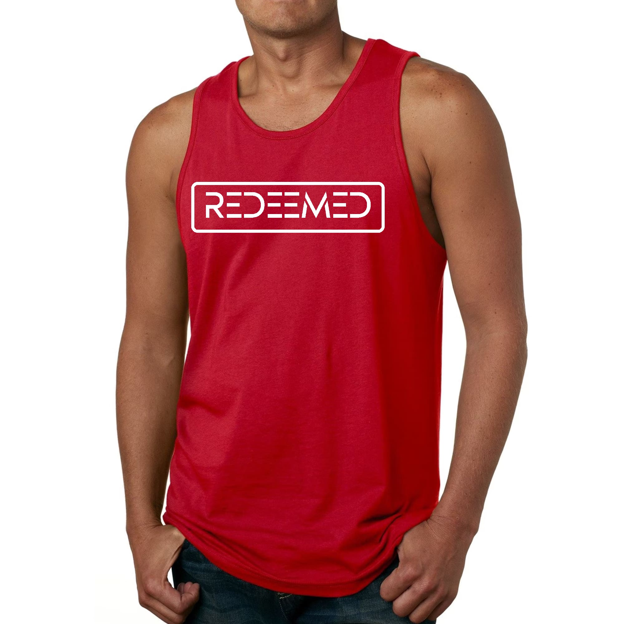 Mens Fitness Tank Top Graphic T-shirt Redeemed