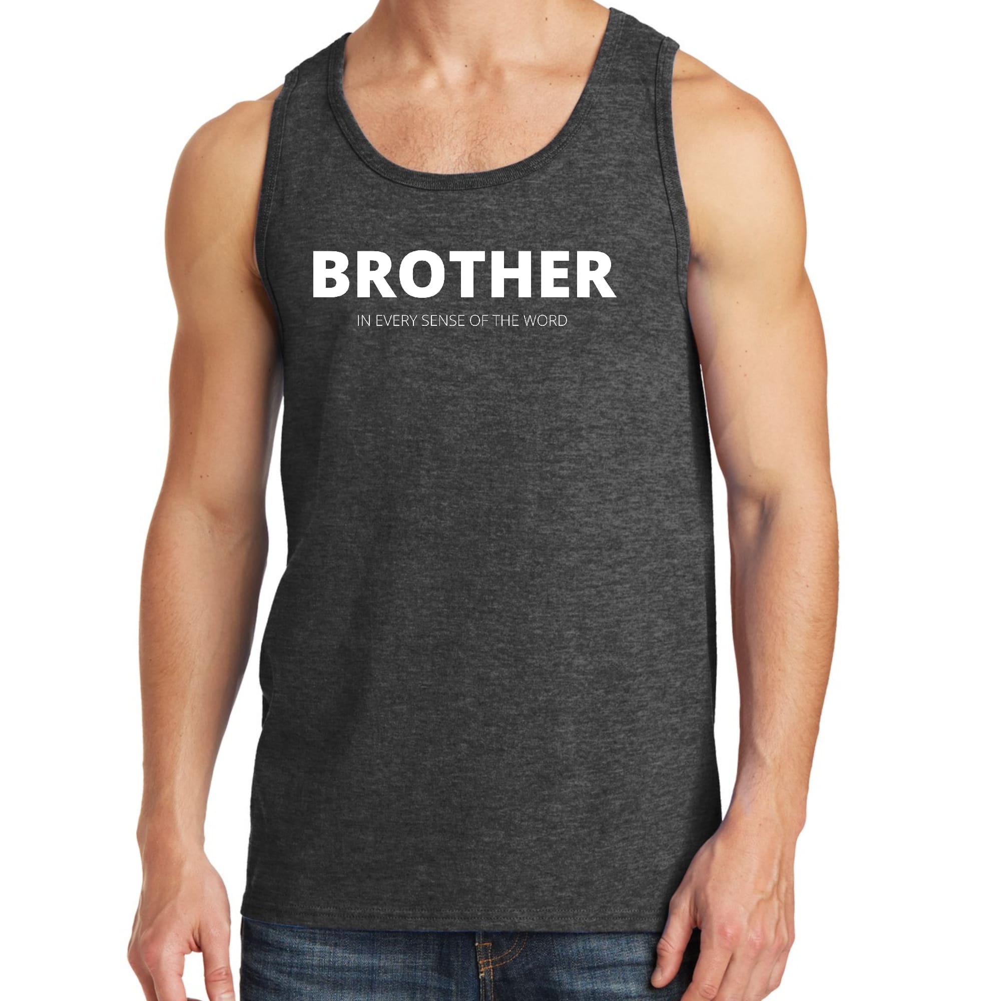 Mens Fitness Tank Top Graphic T-shirt Say it Soul, Brother (in Every