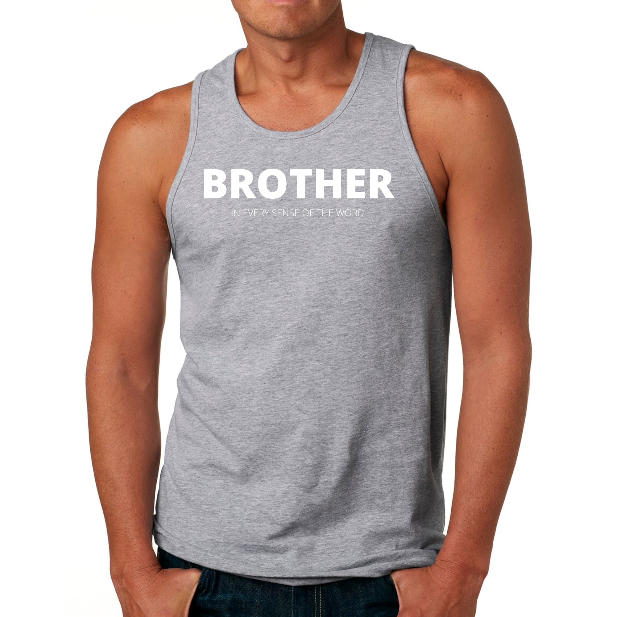 Mens Fitness Tank Top Graphic T-shirt Say it Soul, Brother (in Every