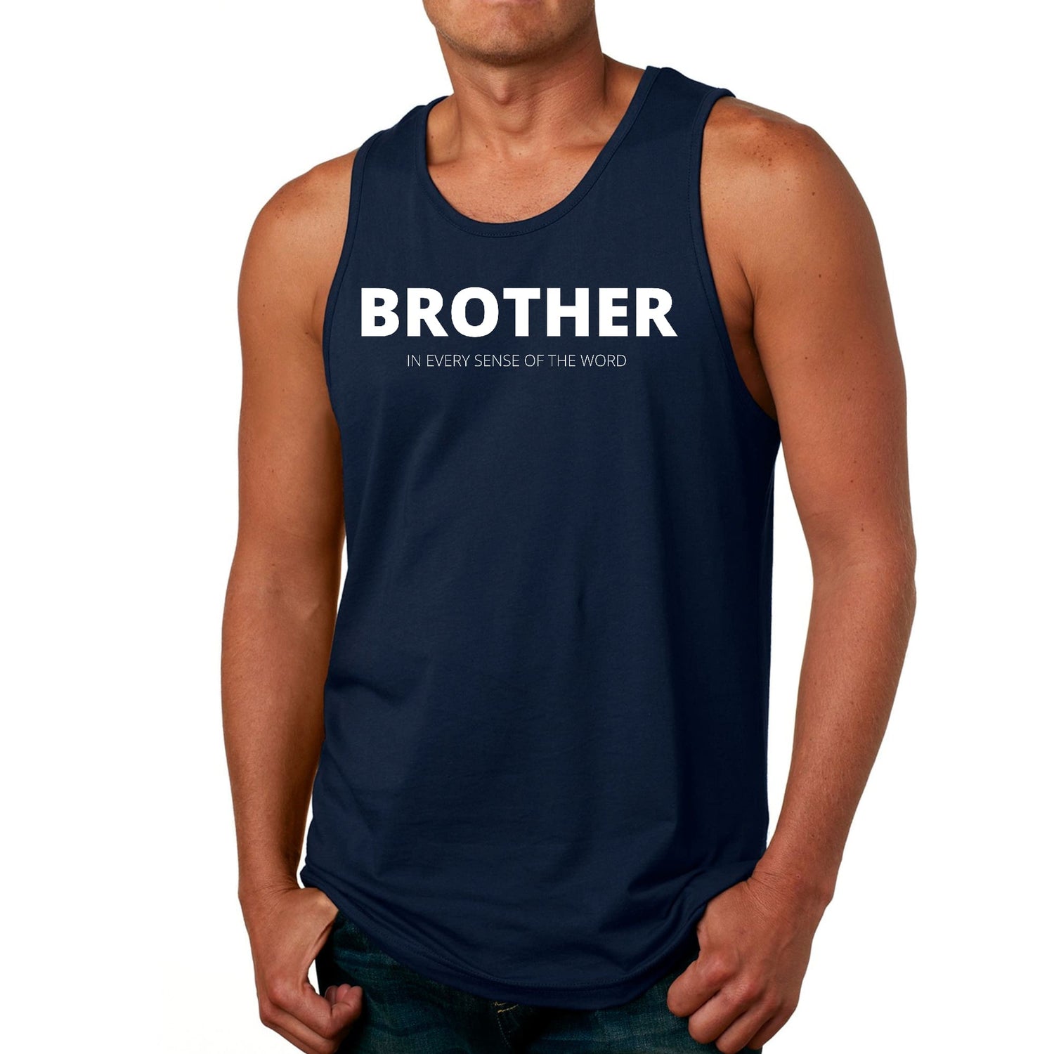 Mens Fitness Tank Top Graphic T-shirt Say it Soul, Brother (in Every