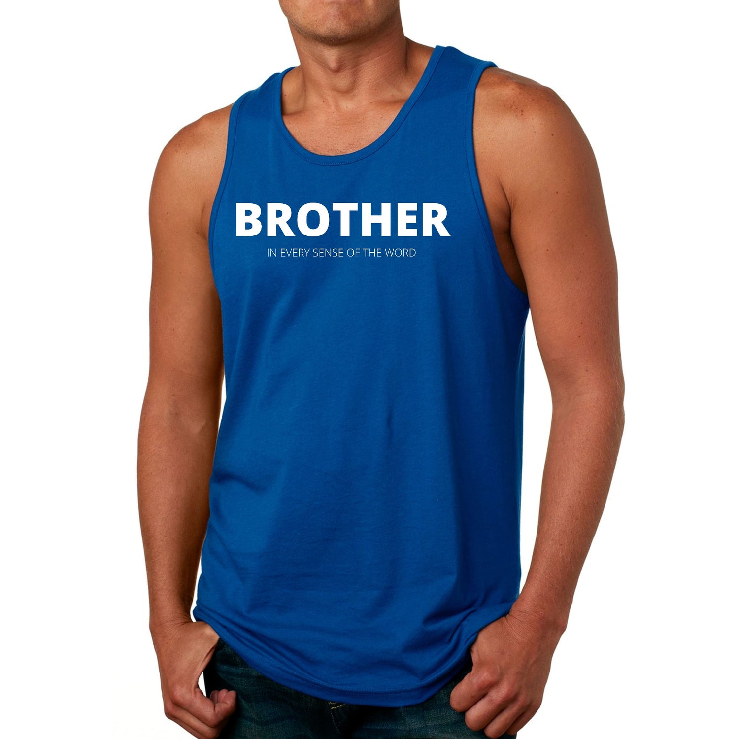 Mens Fitness Tank Top Graphic T-shirt Say it Soul, Brother (in Every