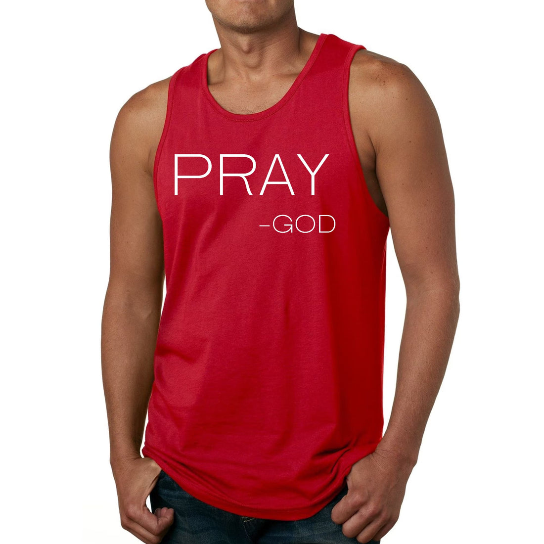 Mens Fitness Tank Top Graphic T-shirt Say it Soul, Pray -god