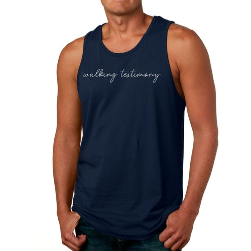 Mens Fitness Tank Top Graphic T-shirt Say it Soul, Walking Testimony