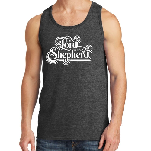 Mens Fitness Tank Top Graphic T-shirt the Lord is my Shepherd