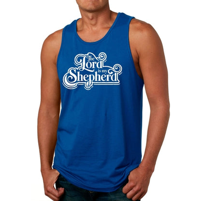 Mens Fitness Tank Top Graphic T-shirt the Lord is my Shepherd