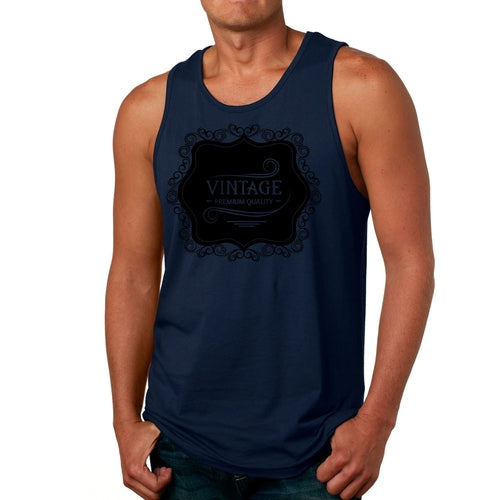 Mens Fitness Tank Top Graphic T-shirt Vintage Premium Quality Black