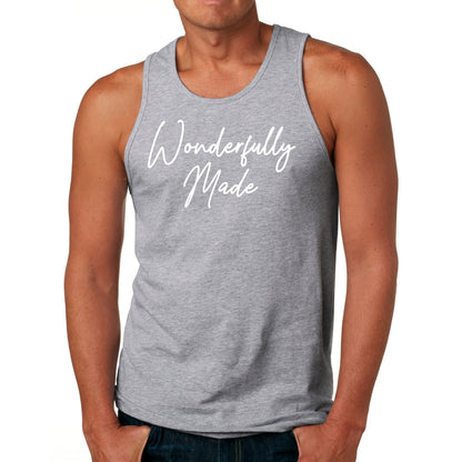 Mens Fitness Tank Top Graphic T-shirt Wonderfully Made