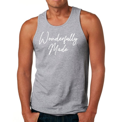 Mens Fitness Tank Top Graphic T-shirt Wonderfully Made