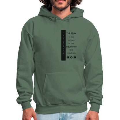 Mens Graphic Hoodie, the Body is the Temple of the Holy Spirit