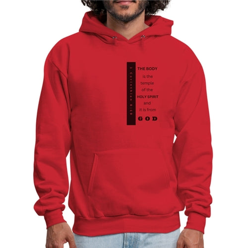 Mens Graphic Hoodie, the Body is the Temple of the Holy Spirit