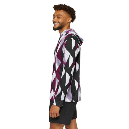 Mens Sports Performance Graphic Hoodie - Pink Mauve Pattern