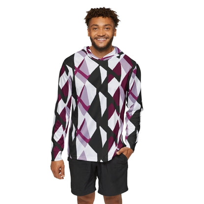 Mens Sports Performance Graphic Hoodie - Pink Mauve Pattern