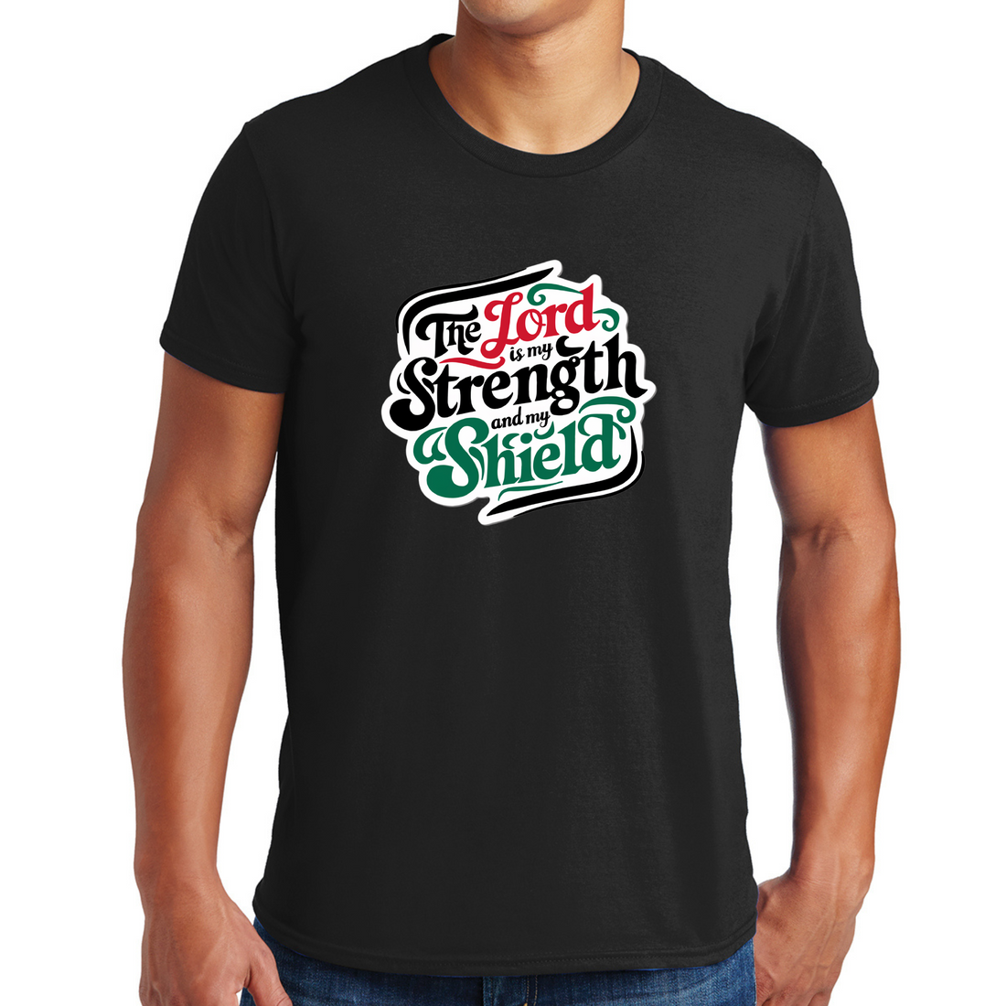 Mens Graphic T-shirt the Lord is my Strength and my Shield
