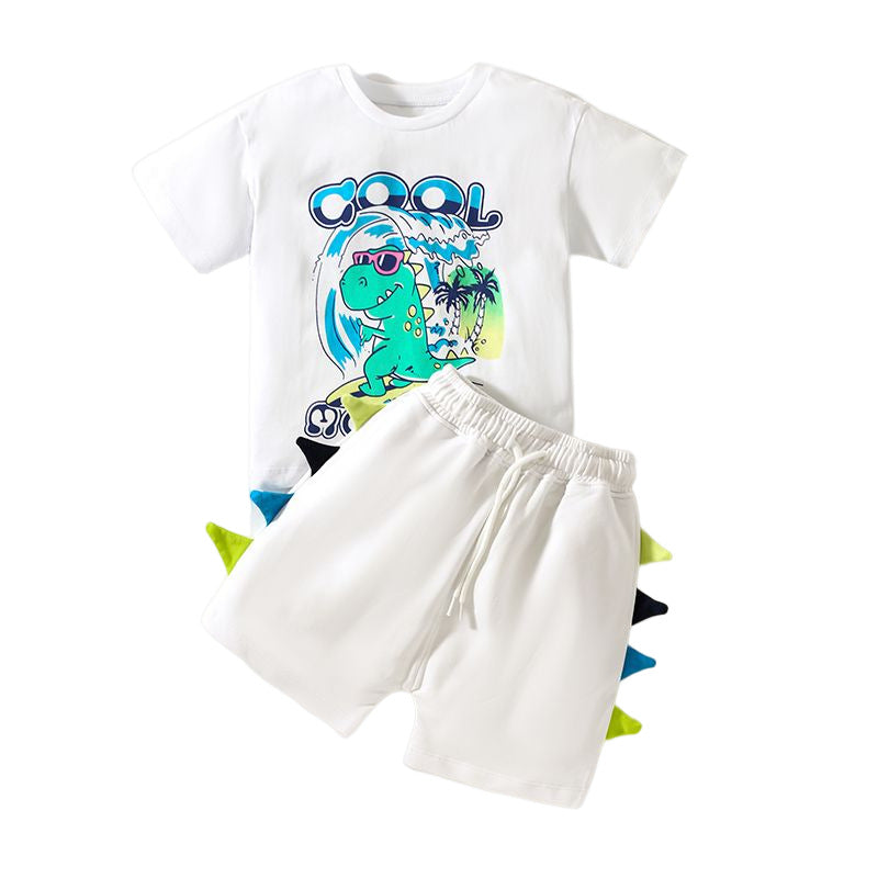 Baby Boy Dinosaur Pattern Short Sleeve T-Shirt Clothing Sets