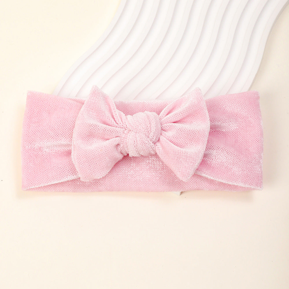 Soft Baby Hairband with Solid Color Bow