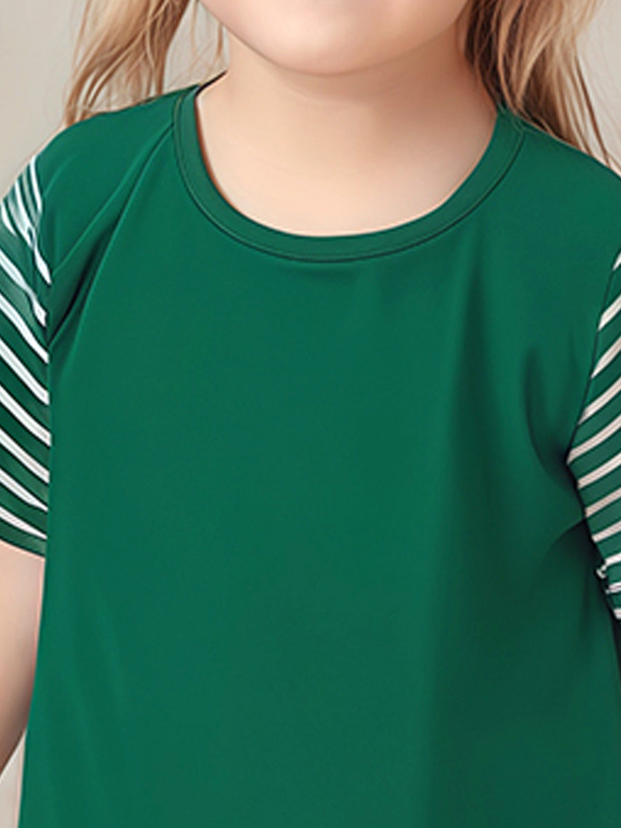 Striped Dress for Girls, European and American Cute Animals Cartoon