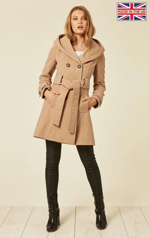 Slim Fit Shawl Hooded Coat (1325)