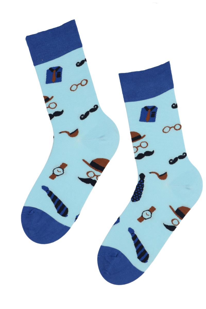 GENTLEMAN blue cotton socks for gentlemen