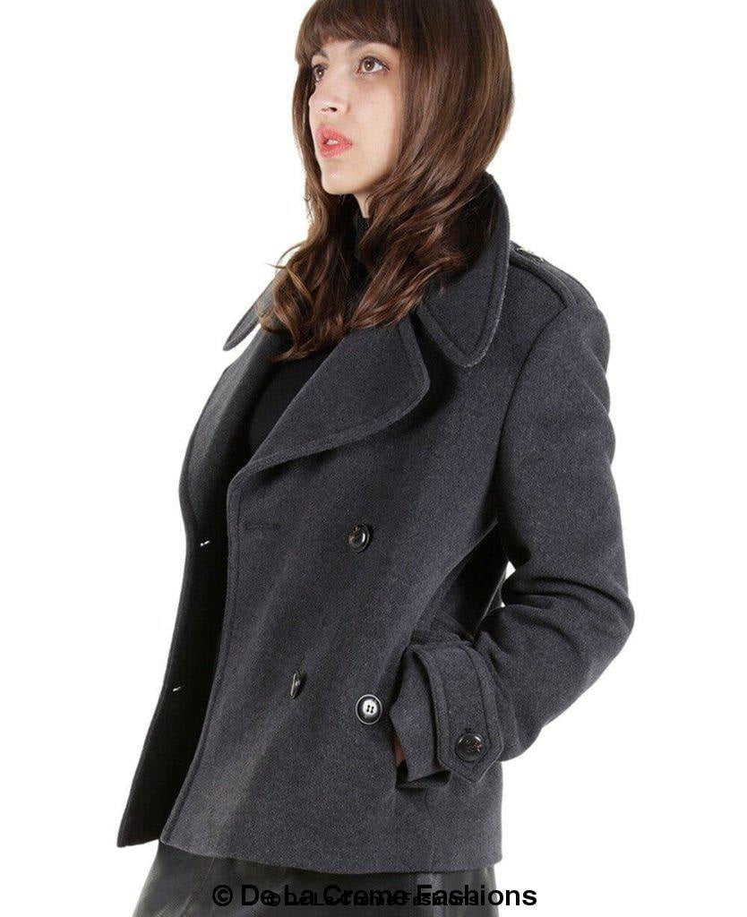 Tailored Harris Tweed Contrast Short Pea Coat (MACKENZIE)