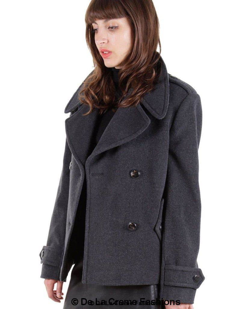 Tailored Harris Tweed Contrast Short Pea Coat (MACKENZIE)