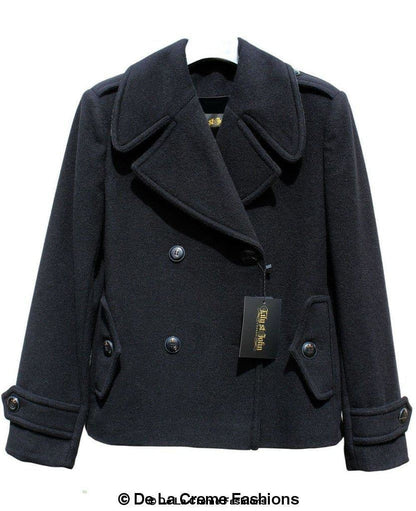 Tailored Harris Tweed Contrast Short Pea Coat (MACKENZIE)