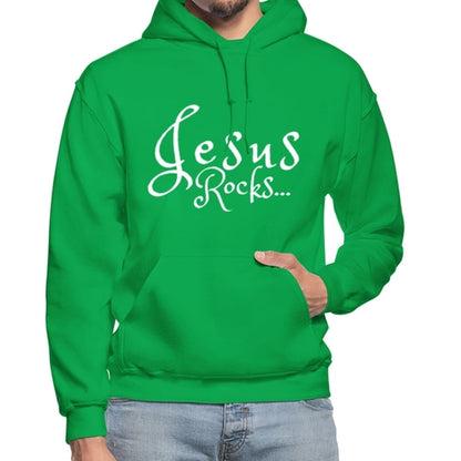 Mens Hoodie - Pullover Hooded Sweatshirt - Graphic/jesus Rocks