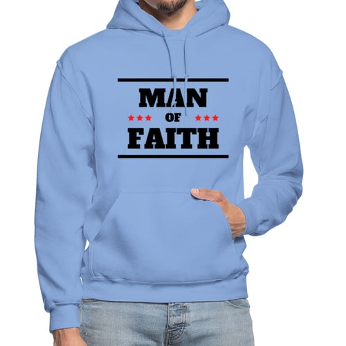 Mens Hoodie - Pullover Hooded Sweatshirt - Graphic/man of Faith