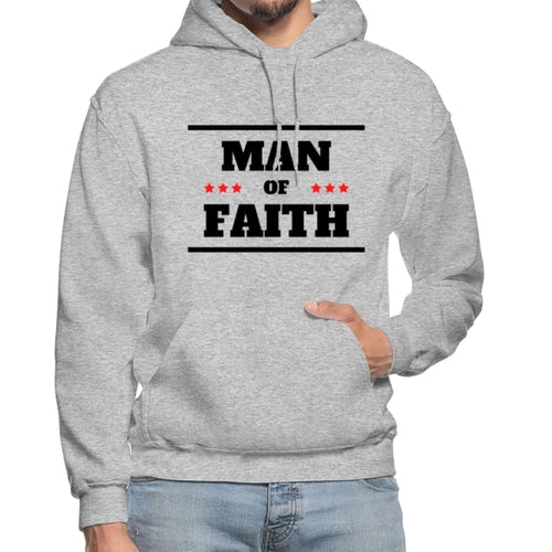 Mens Hoodie - Pullover Hooded Sweatshirt - Graphic/man of Faith