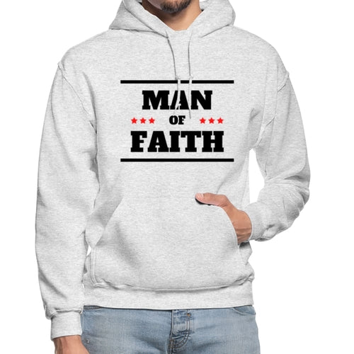 Mens Hoodie - Pullover Hooded Sweatshirt - Graphic/man of Faith