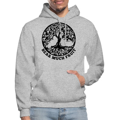 Mens Hoodie - Pullover Sweatshirt - Black Graphic/bear Much Fruit