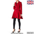 Wool Blend Double Breasted Skater Coat (1102) with lace fitting, Italian fabric, red color.